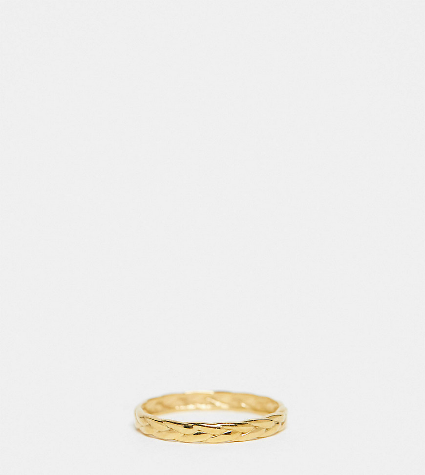 Seol + Gold 18ct gold vermeil rope plait ring