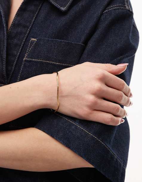Seol + Gold 18ct gold vermeil wavy bangle bracelet - view 1