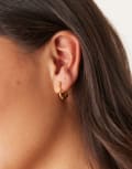 [Seol + Gold] Seol + Gold 18K gold vermeil heart hoop earrings No Size GOLD