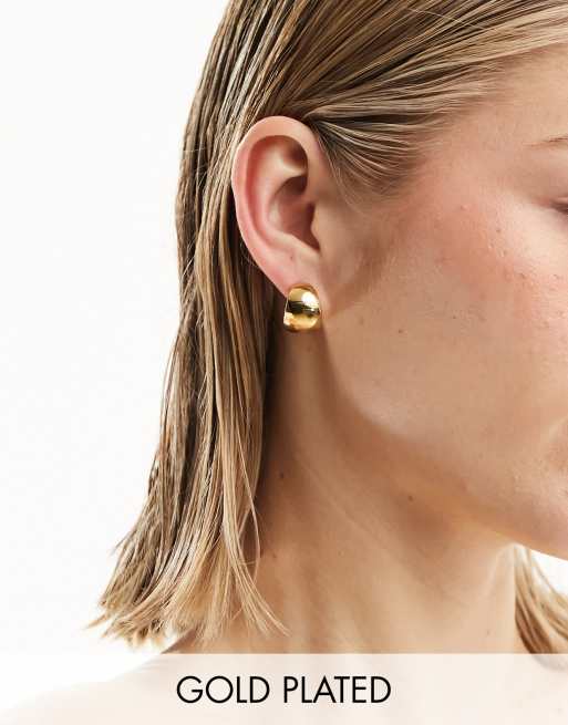 Seol + Gold – 18k guldpläterade, grova, halvmåneformade creoler