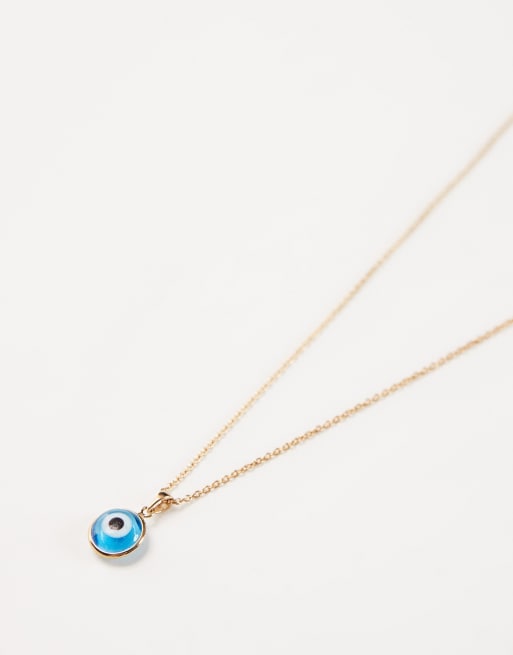 Seol + Gold 18kt gold plated evil eye glass pendant necklace, 2 of 3
