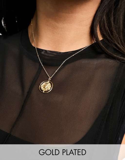 Seol + Gold 18kt gold vermeil coin medallion necklace 
