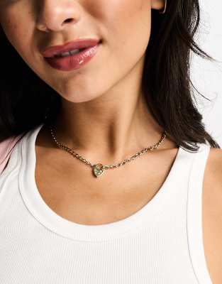 Seol + Gold 18kt gold vermeil heart padlock necklace