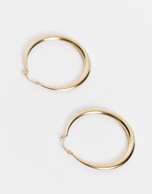 Seol + Gold 18kt gold vermeil large asymmetric hoop earrings, 4 of 4