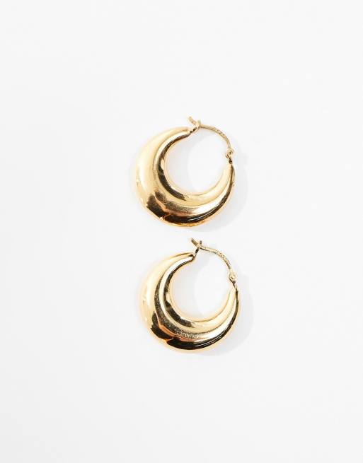 Chunky creole on sale gold earrings