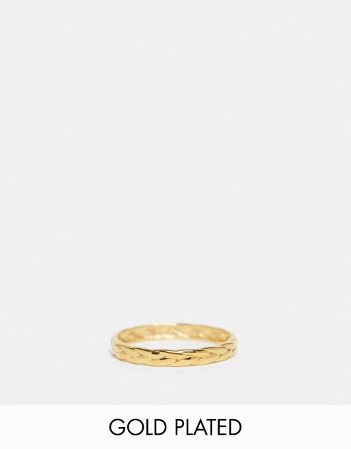 Seol + Gold 18kt gold vermeil rope plait ring