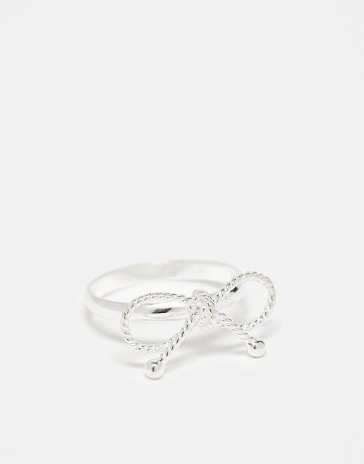 Seol + Gold - Anello con fiocco in argento sterling 