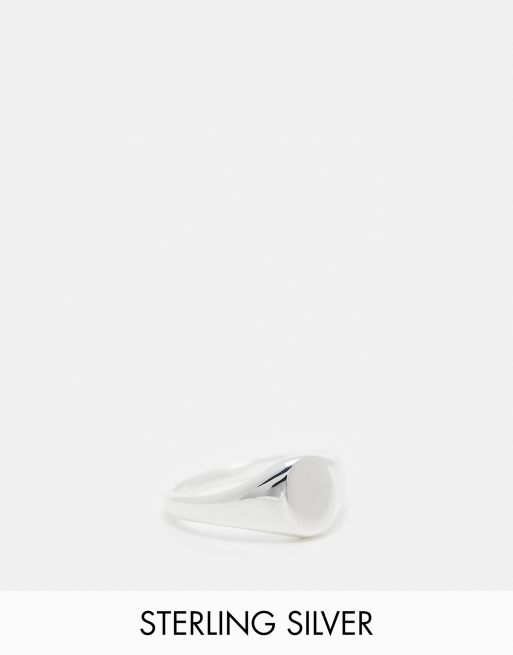 Seol + Gold - Anello con sigillo ovale in argento sterling 