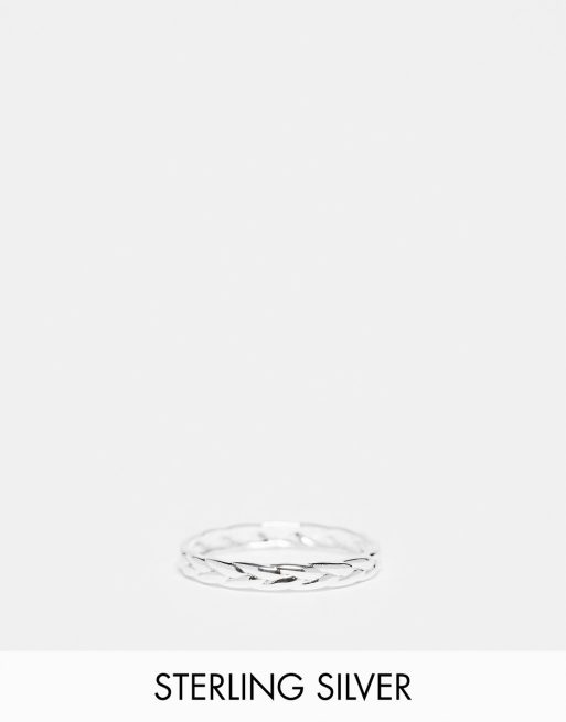 Seol + Gold - Anello effetto corda intrecciata in argento sterling