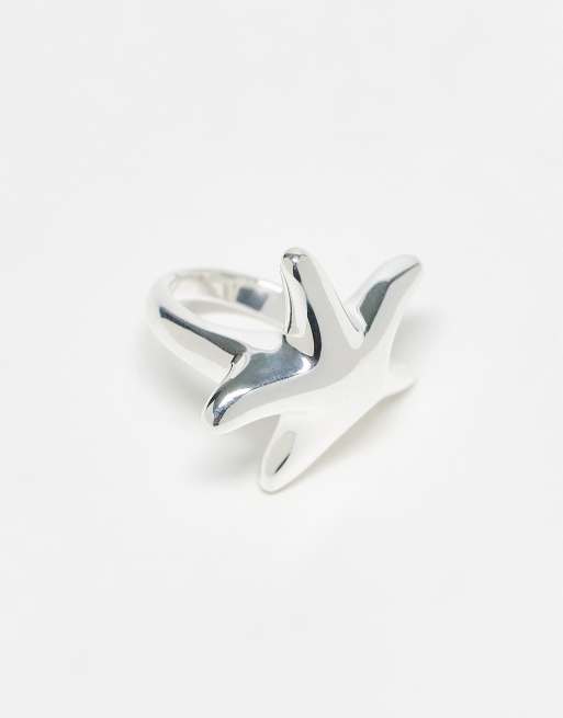 Seol + Gold - Anello spesso a forma di stella marina in argento sterling, 2 di 3