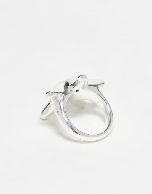 Seol + Gold - Anello spesso a forma di stella marina in argento sterling, 3 di 3