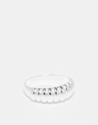 Seol + Gold - Bague chunky à superposer en argent massif-Argenté