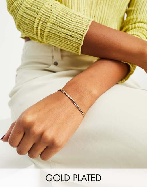 Seol + Gold - Bracciale a catenina barbazzale placcato in oro 18 carati 