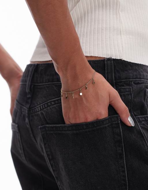 Seol + Gold - Bracciale a catenina in oro vermeil 18 kt con charms a disco 