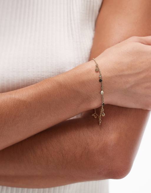Seol + Gold - Bracciale a catenina in oro vermeil 18 kt con charms a disco , 4 di 4