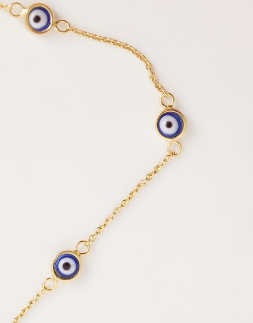Seol + Gold - Bracciale in oro vermeil da 18 kt con occhio smaltato, 2 di 3
