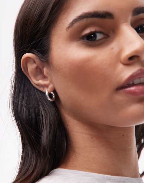 Seol + Gold chunky Creole hoop earrings in sterling silver - view 1
