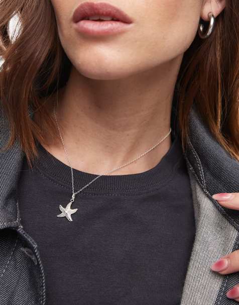 Seol + Gold - Collana in argento sterling con pendente a forma di stella marina - view 1