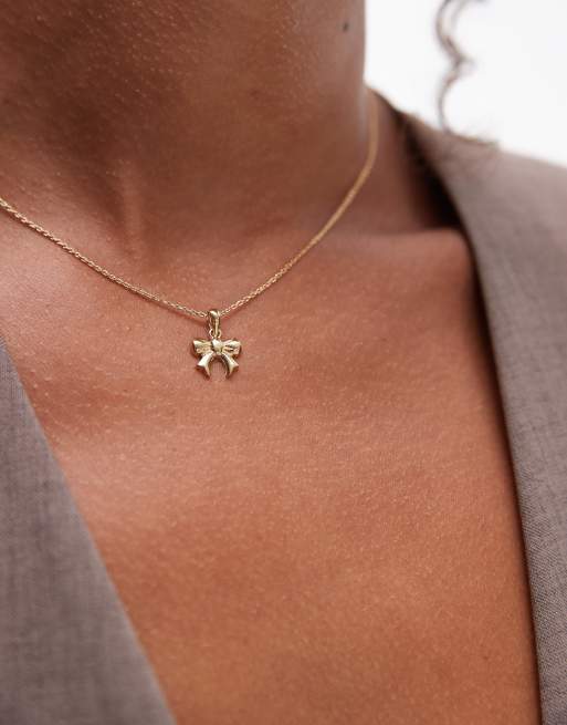 Seol + Gold - Collana in oro vermeil 18 kt con ciondolo a forma di fiocco 