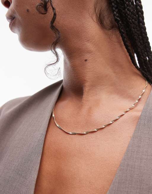 Seol + Gold - Collier chaîne et maillons serpent en vermeil plaqué or 18 carats 