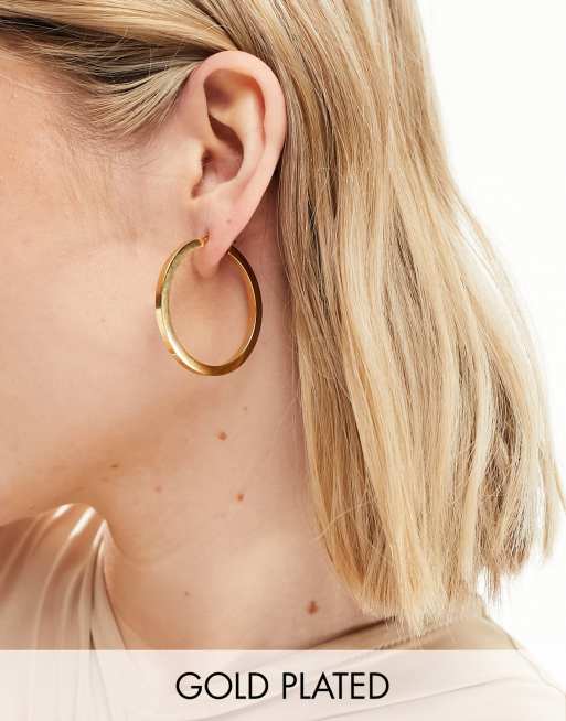 Seol + Gold – Creolen aus 18-karätigem Gold-Vermeil, 40 mm Durchmesser