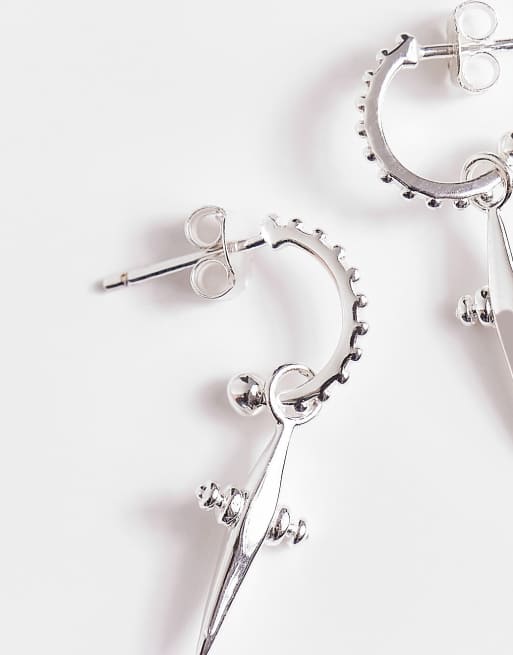 Seol + Gold – Creolen aus Sterlingsilber mit Dolch- und Kreuzanhänger, 3 von 4