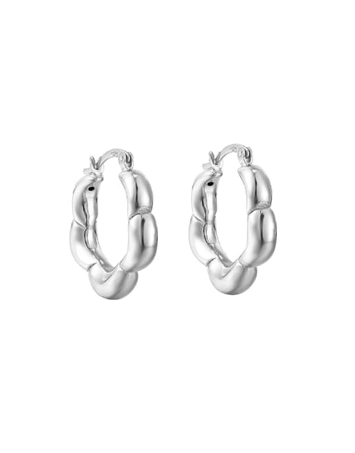 Seol + Gold – Creolen aus Sterlingsilber mit gepufftem Blumen-Design, 4 von 4