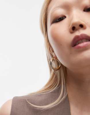 Seol + Gold - Creolen aus Sterlingsilber und 18-karätigem Gold-Vermeil aus gemischtem Metall