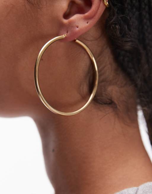Seol + Gold - Créoles 60 mm en vermeil plaqué or 18 carats , 4 de 4