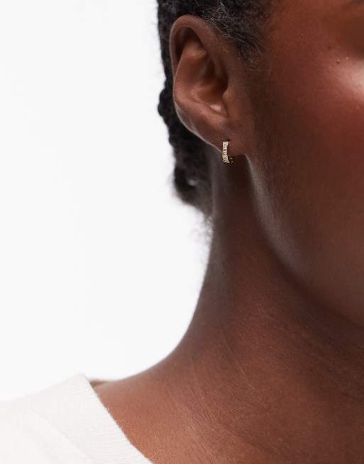 Seol + Gold - Créoles en plaqué or 18 carats avec zircon cubique 