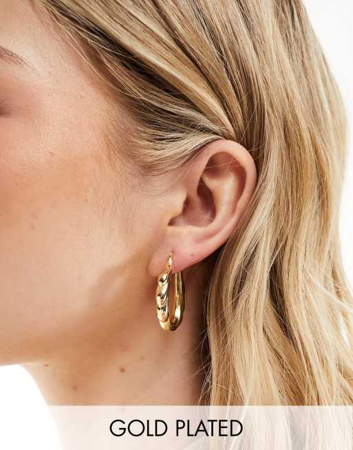 Seol + Gold – Dicke Creolen aus 18-karätigem Goldvermeil mit Tropfen-Design