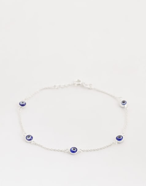 Seol + Gold enamel evil eye bracelet in sterling silver - view 1