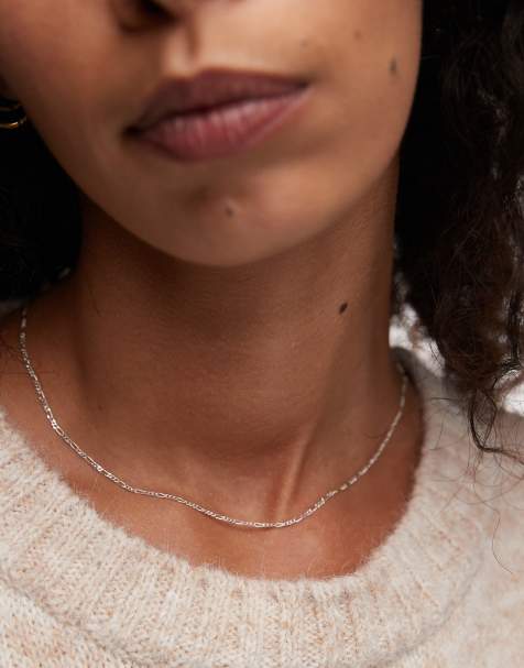 Seol + Gold fine figaro chain necklace in sterling silver - view 1