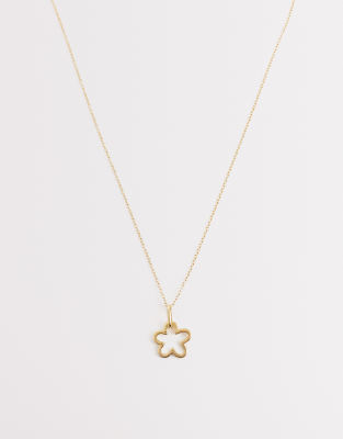 Seol + Gold Flower Pendant Necklace In Gold