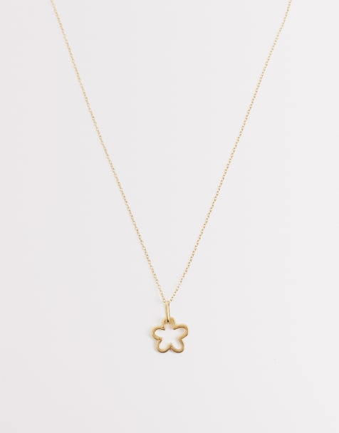 Seol + Gold flower pendant necklace in 18kt gold vermeil - view 1
