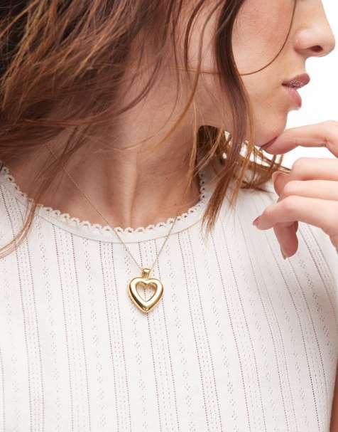 Seol + Gold – Halsband i vermeil med 18K guldplätering och puffat hjärthänge - view 1