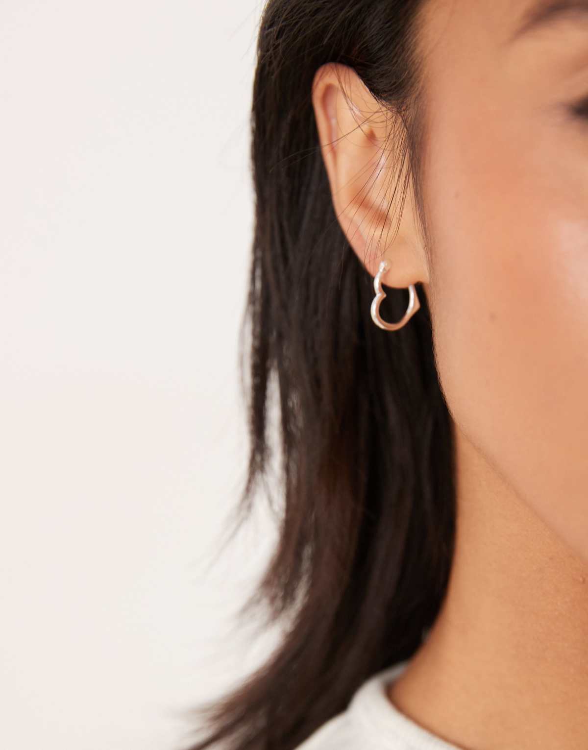 Seol + Gold heart hoop earrings in sterling silver