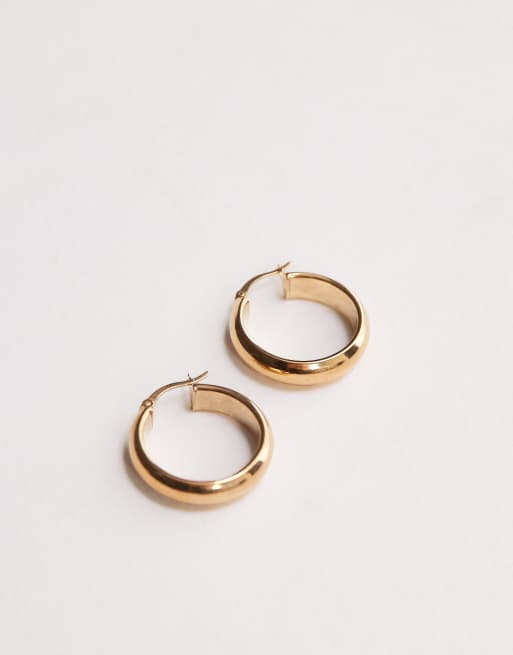 Seol + Gold - Hoop-øreringe med rundt design og 18 k guldbelægning, 2 af 3