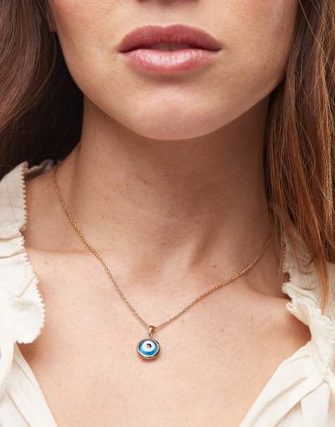 Seol + Gold - Ketting met hanger van boze oog in 18k verguld - view 1