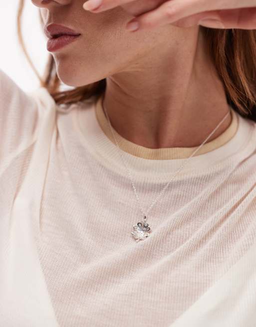 Seol + Gold - Ketting met klaverhanger in sterling zilver , 4 van 4