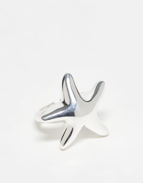 Seol + Gold – Klobiger Ring aus Sterlingsilber mit Seestern-Design - view 1