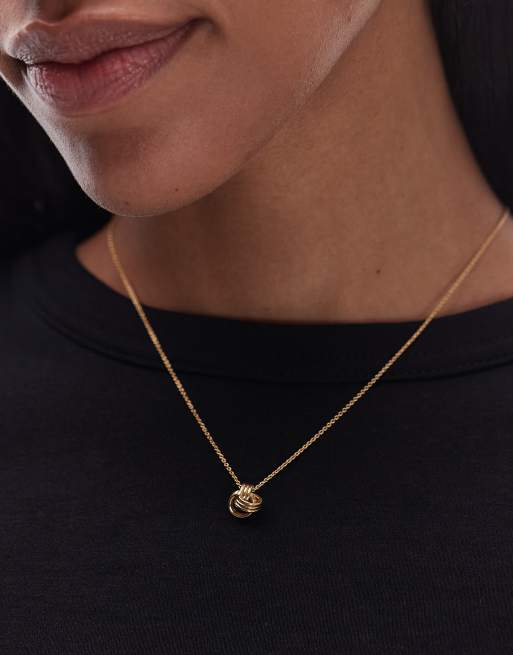 Seol + Gold knot pendant necklace in 18ct gold vermeil