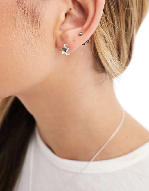 Seol + Gold - Oorringen van sterling zilver met kleine ster , 4 van 4