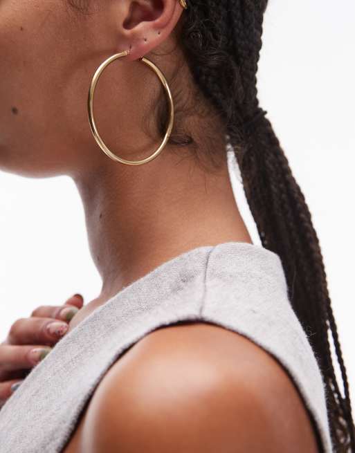 Seol + Gold - Orecchini a cerchio in oro vermeil 18 kt da 60 mm 