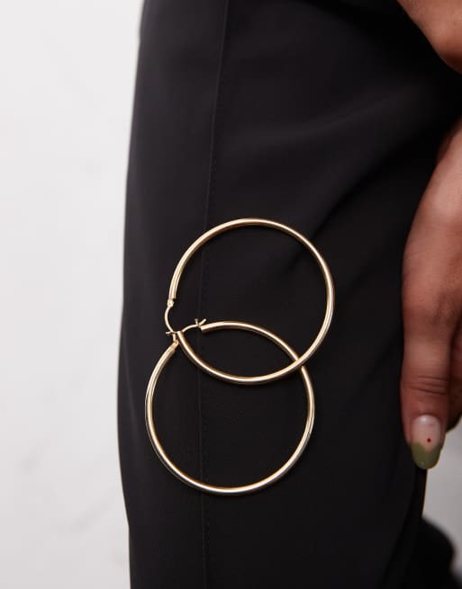 Seol + Gold - Orecchini a cerchio in oro vermeil 18 kt da 60 mm , 2 di 4