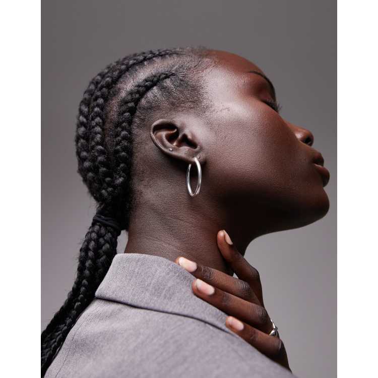 Orecchini A Cerchio Ovali Vintage In Oro Giallo Da 9 Ct - Italia - Foto 6