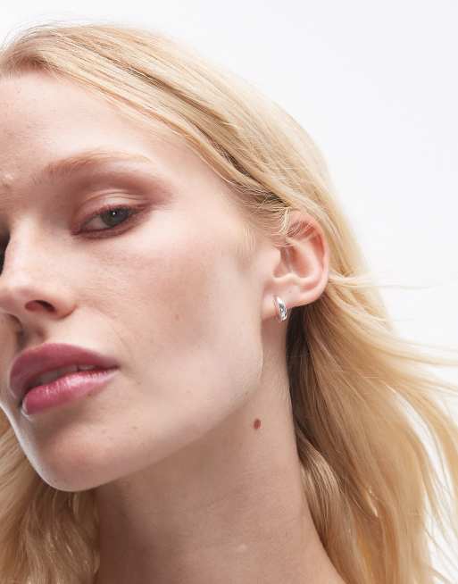 Seol + Gold - Orecchini a cerchio piccoli spessi in argento sterling 
