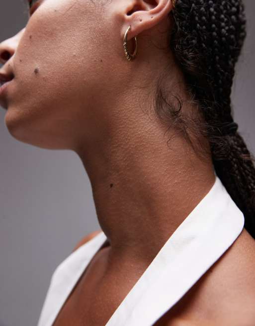 Seol + Gold - Orecchini a cerchio placcati in oro vermeil 18 kt con intreccio , 3 di 4