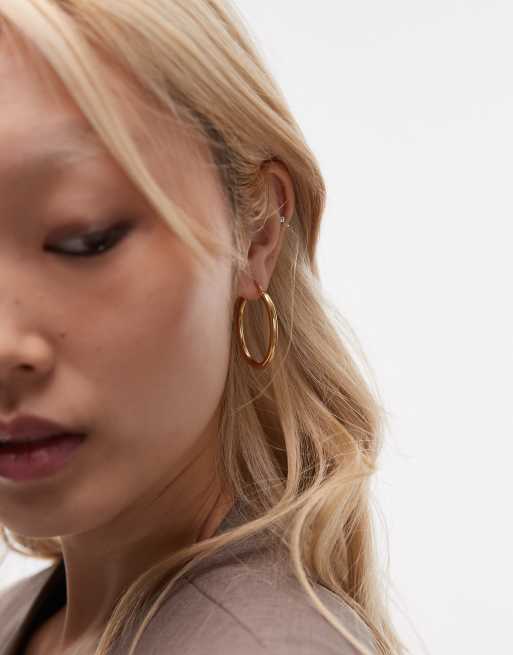 Seol + Gold – Ovale Creolen aus 18-karätigem Gold-Vermeil mit Vintage-Design