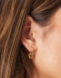 [Seol + Gold] Seol + Gold puffed flower charm hoop earring in 18K gold vermeil No Size GOLD
